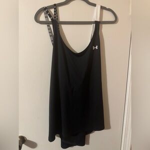 UNDER ARMOUR BLACK CROSSBACK LOOSE TANK PLUS ATHLETIC